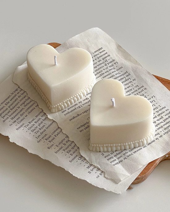 Heart cake candle
