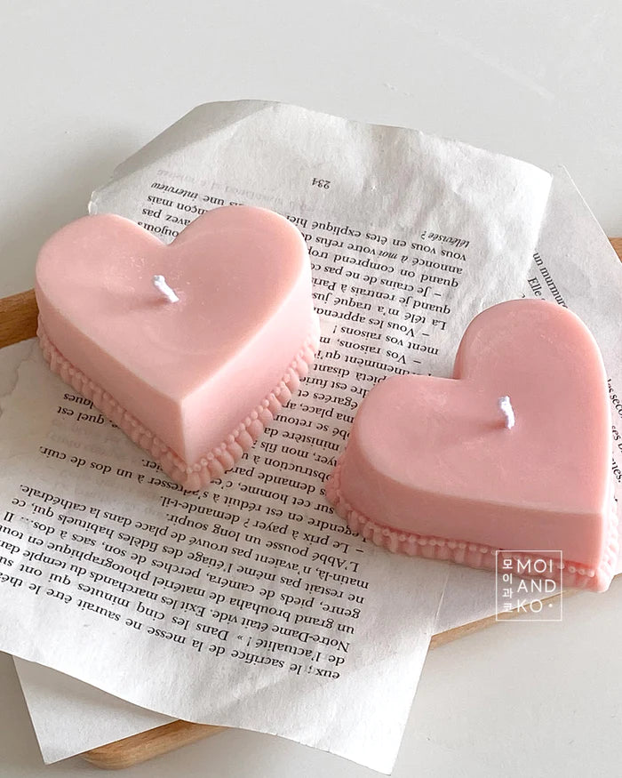 Heart cake candle