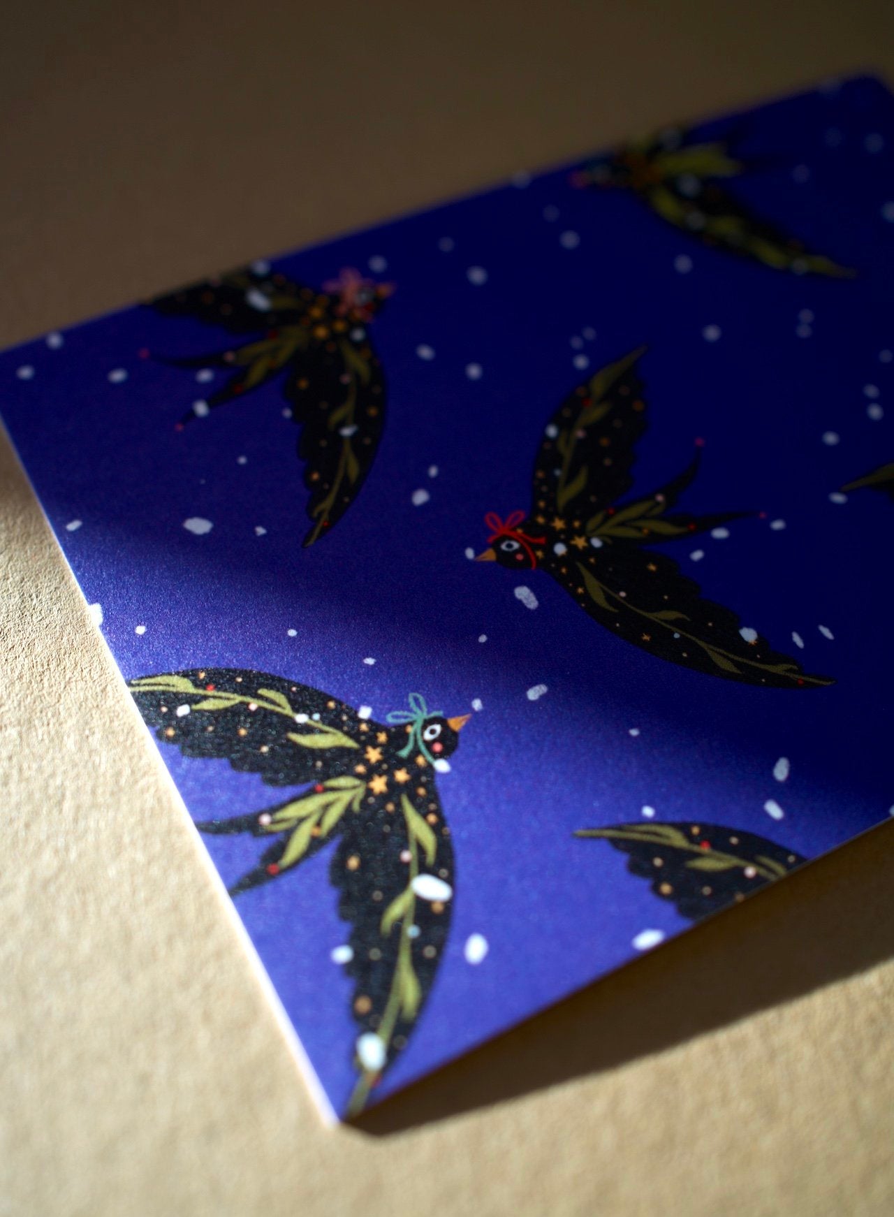 Postcard Snow Swallows