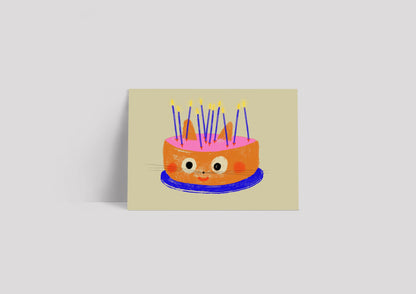 Gâteau de chat de carte postale