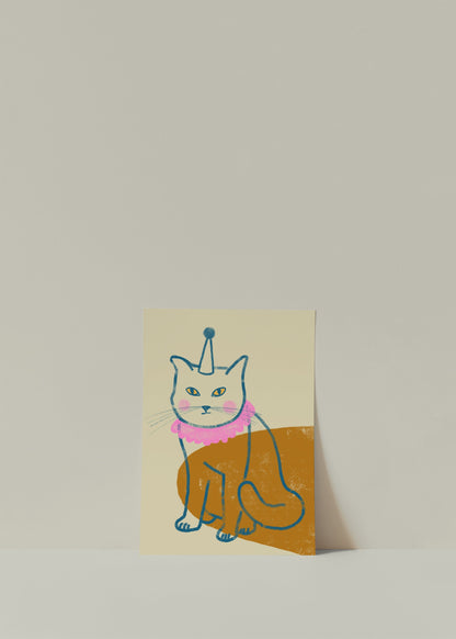 Postkarte Party Katze
